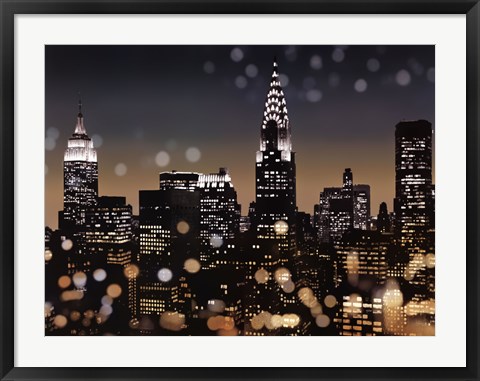 Framed New York Night I Print