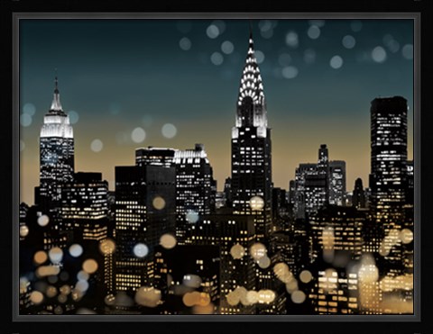 Framed New York Night I Print