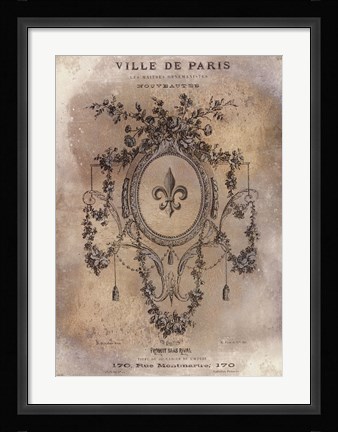 Framed Ville de Paris Print