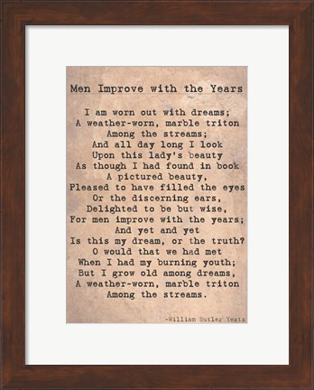 Framed Men Improve With the Years Print