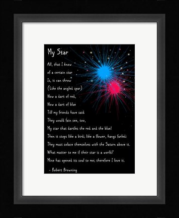 Framed My Star by Robert Browning - long Print