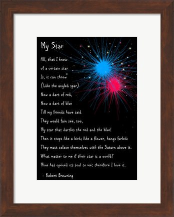 Framed My Star by Robert Browning - long Print