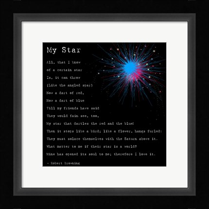 Framed My Star by Robert Browning Print
