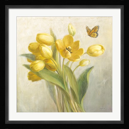 Framed Yellow French Tulips Print