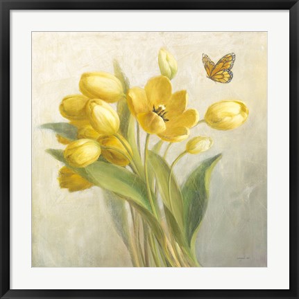 Framed Yellow French Tulips Print