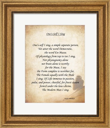 Framed One&#39;s Self I Sing Print