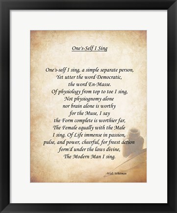 Framed One's Self I Sing Print