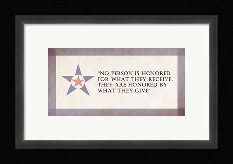 Framed Honored Star Print