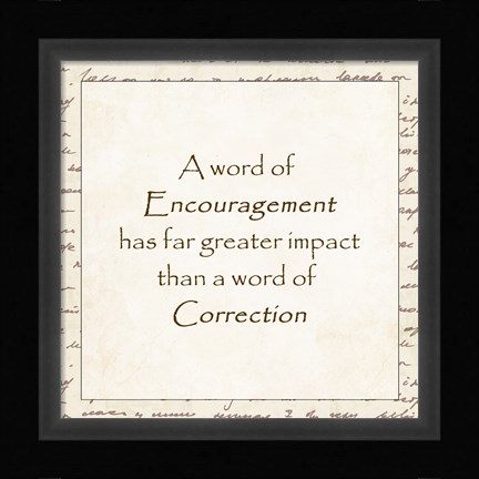 Framed word of Encouragement - square Print