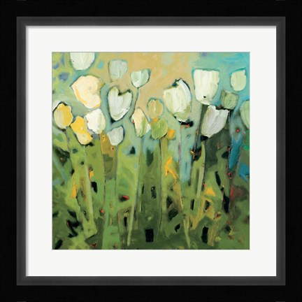 Framed White Tulips I Print