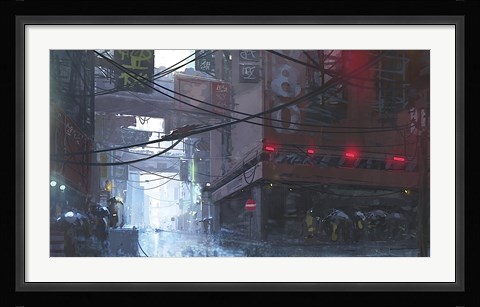 Framed Japan Rain Print