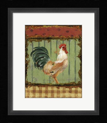 Framed Rooster Portraits I Print