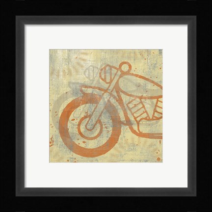 Framed Motorcycle I Print