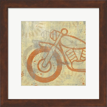 Framed Motorcycle I Print
