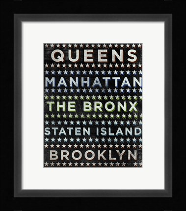 Framed New York Hoods (b/w) Print
