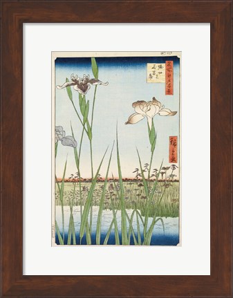 Framed Irises at Horikiri, 1857 Print