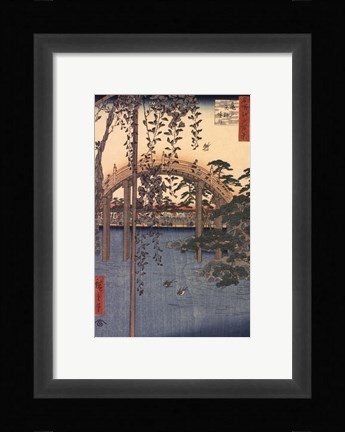 Framed Precincts of the Tenjin Shrine at Kameido, 1856 Print