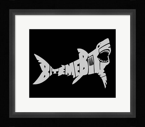 Framed Bite Me Shark Print
