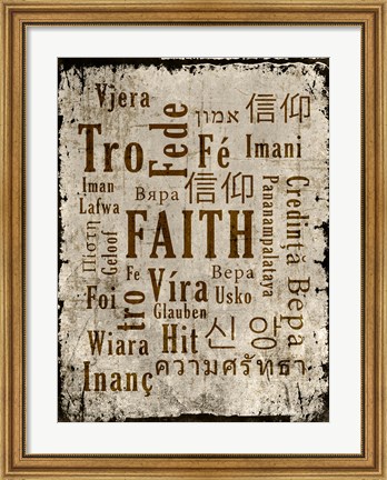 Framed Faith in Multiple Languages Print