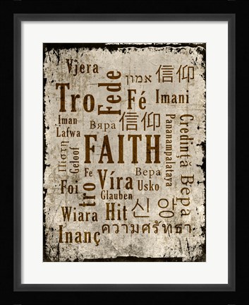 Framed Faith in Multiple Languages Print