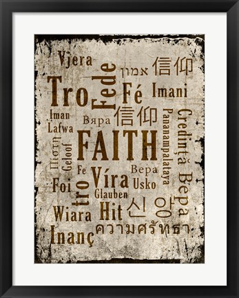 Framed Faith in Multiple Languages Print