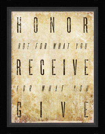 Framed Honor Quote Print