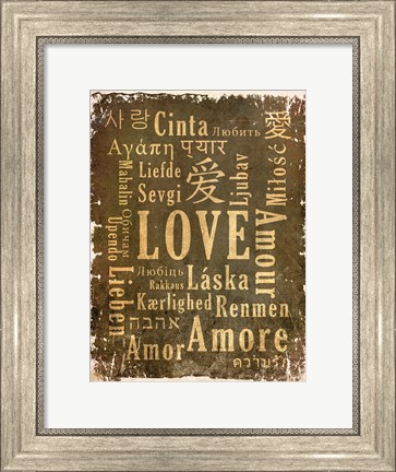 Framed Love in Multiple Languages Print