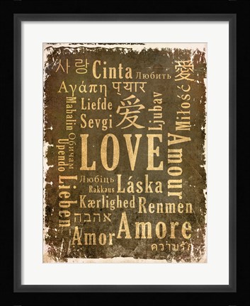 Framed Love in Multiple Languages Print