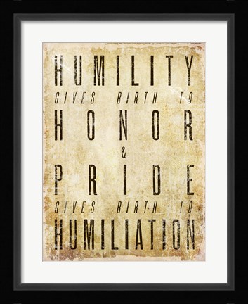 Framed Humility Quote Print