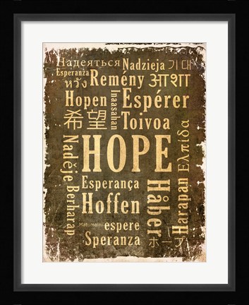 Framed Hope in Multiple Languages Print