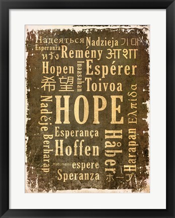 Framed Hope in Multiple Languages Print