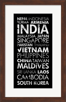 Framed Asia Countries II Print