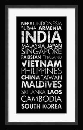 Framed Asia Countries II Print
