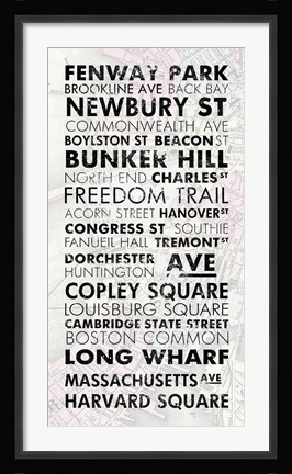 Framed Boston Cities I Print