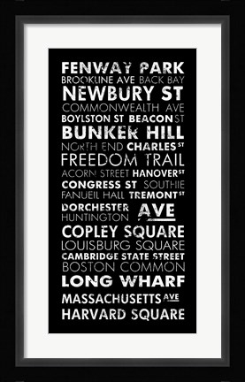 Framed Boston Cities II Print
