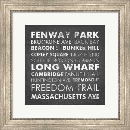 Framed Boston Cities Print