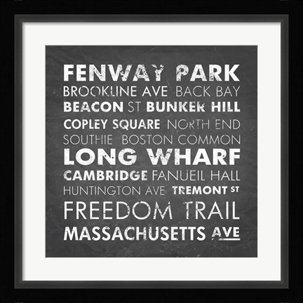 Framed Boston Cities Print