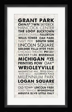 Framed Chicago Cities I Print