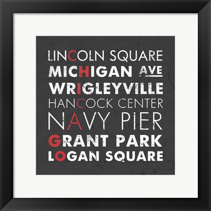 Framed Chicago Cities Print