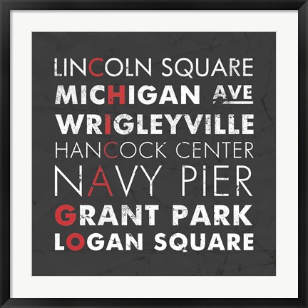 Framed Chicago Cities Print