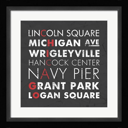 Framed Chicago Cities Print