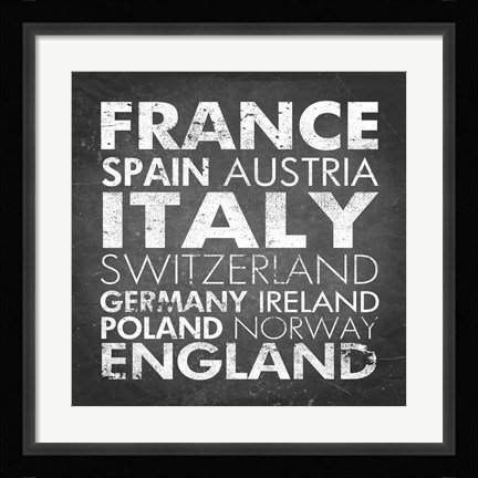 Framed European Countries Print