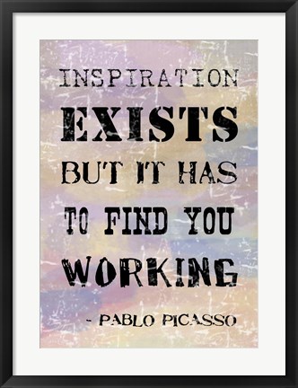 Framed Picasso Inspiration Quote Print