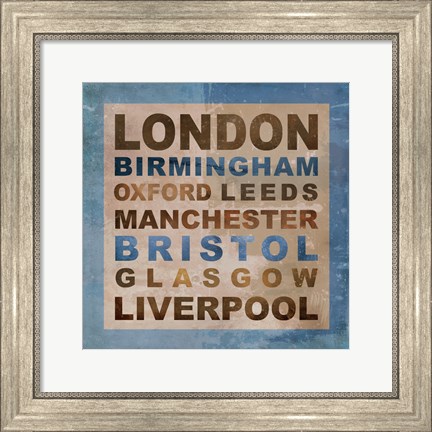 Framed United Kingdom Cities II Print