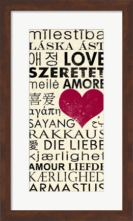 Framed Love Around the World with Red Boarder Print