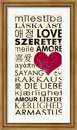 Framed Love Around the World with Red Boarder Print