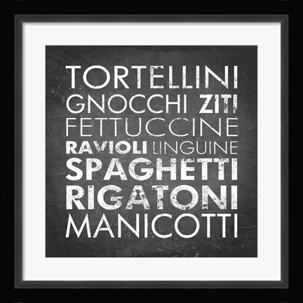 Framed Pasta I Square Print