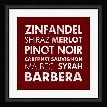 Framed Red Wine I Print