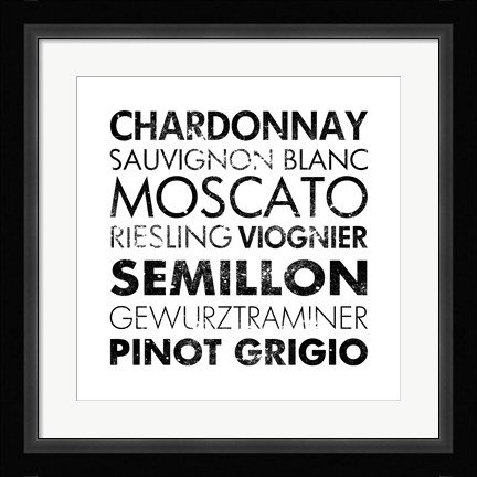 Framed White Wine I Print