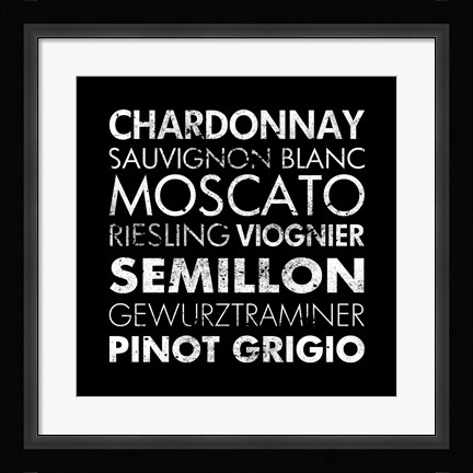 Framed White Wine II Print